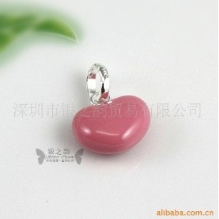 供应Links 粉色心形吊坠 时尚银饰批发 LC094
